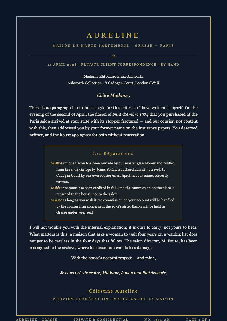 Midnight Luxury Formal Letter